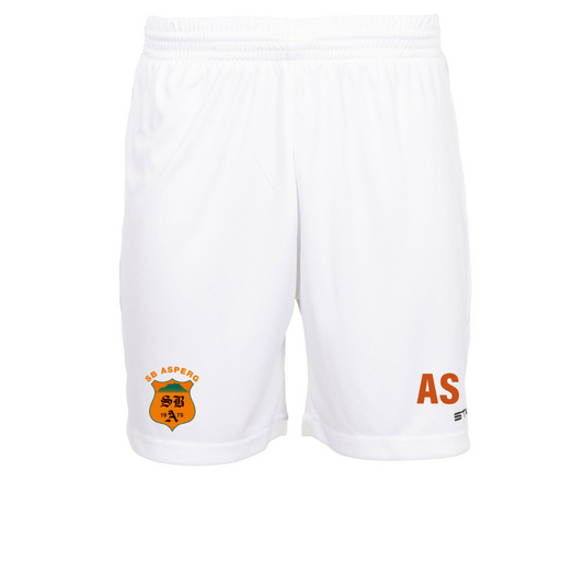 SB Asperg - Focus Shorts II Weiß mit Orangenem Logo